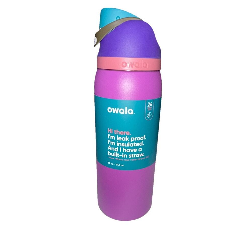 Owala FreeSip Stainless Steel Water Bottle / 32oz / Color: Fuscia NEW
